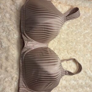 Playtex Striped Bra in Soft Pink and Brown